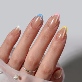 BTArtbox close-up of colorful French tip detail highlighting summer design