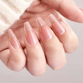 BTArtbox gilded French tip close-up highlighting rose-gold outline and shine