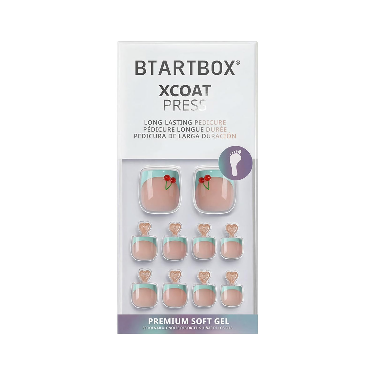 BTArtbox flatlay of all kit contents ready for one complete pedicure