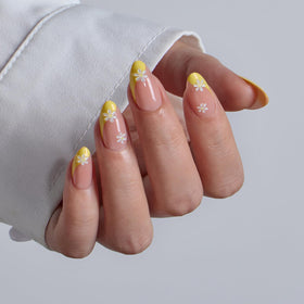 BTArtbox side profile of short almond press-on nails showing natural curved fit