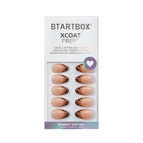 BTArtbox finished manicure studio shot displaying espresso leopard French tip polish look