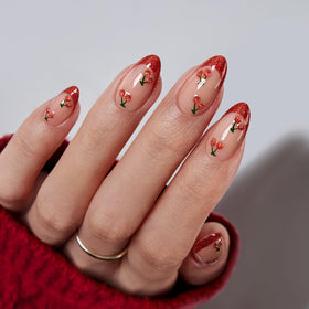 BTArtbox front packaging showing almond red cherry nails for instant salon style