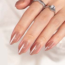 BTArtbox front packaging showing almond press on nails for instant salon look