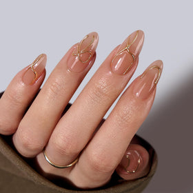 BTArtbox front packaging showing almond press on nails and storage box benefit quick setup