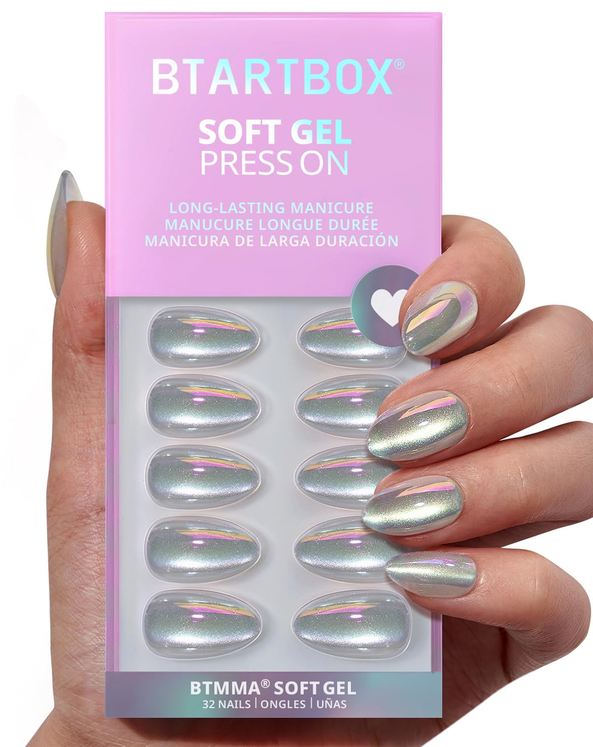 BTArtbox front packaging showing Chaos Chrome kit and everything included for instant manicure