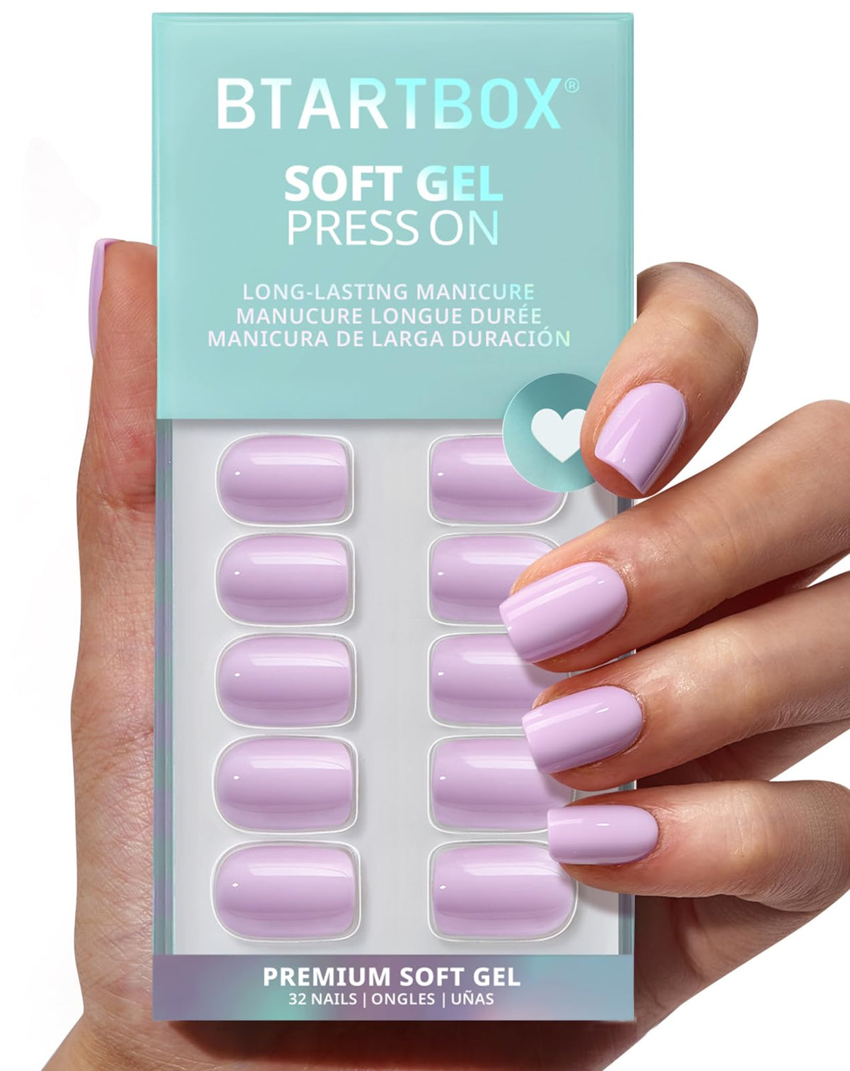 BTArtbox front packaging showing included kit and pastel purple nails benefit clear organization