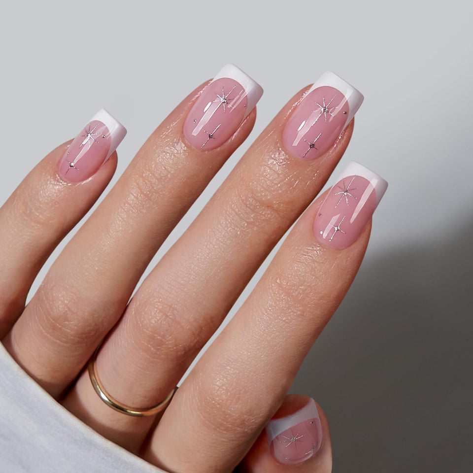 BTArtbox front packaging showing pink French tips with star accents and kit contents benefit: clear product view