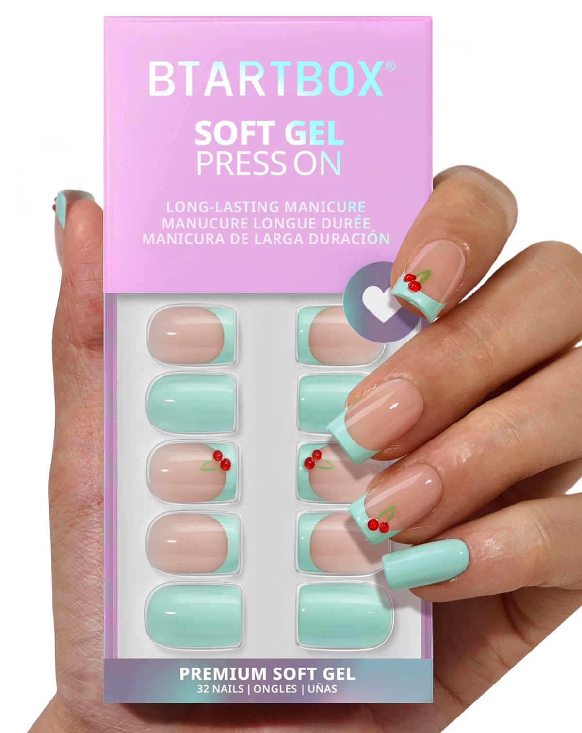 BTArtbox front packaging showing mint green French tip kit, convenient complete set