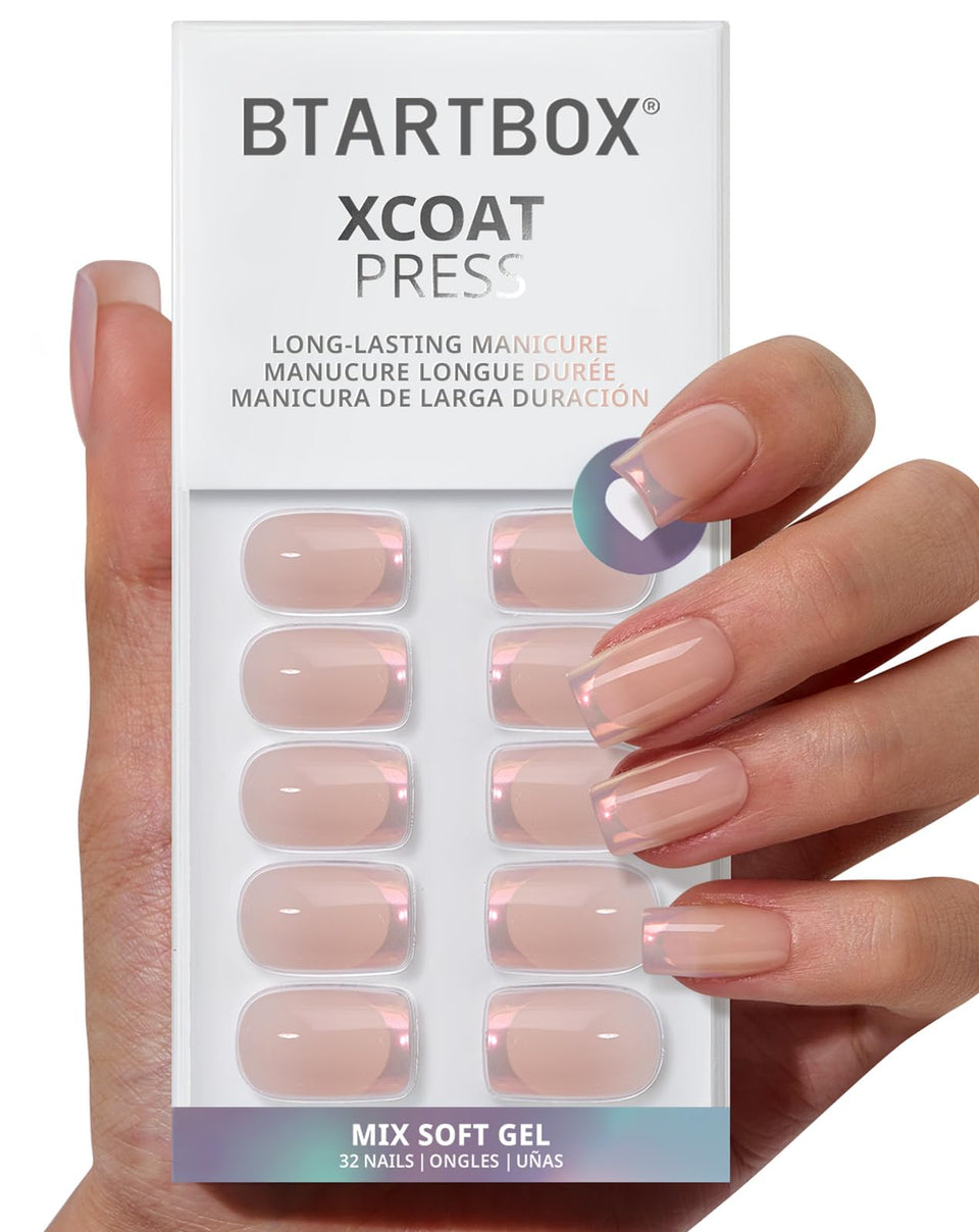 BTArtbox front packaging showing muted glitz chrome French tips and kit benefit