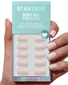 BTArtbox front packaging showing pastel short nails and kit, easy at-home manicure