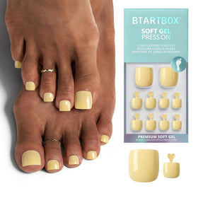 BTArtbox front packaging showing pastel yellow toenail kit and included tools for convenience