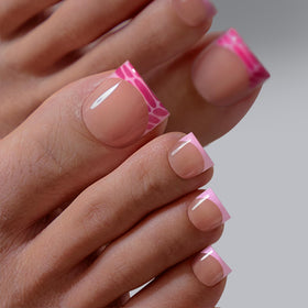 BTArtbox front packaging showing pink croc pattern and included 30 toenails for easy selection