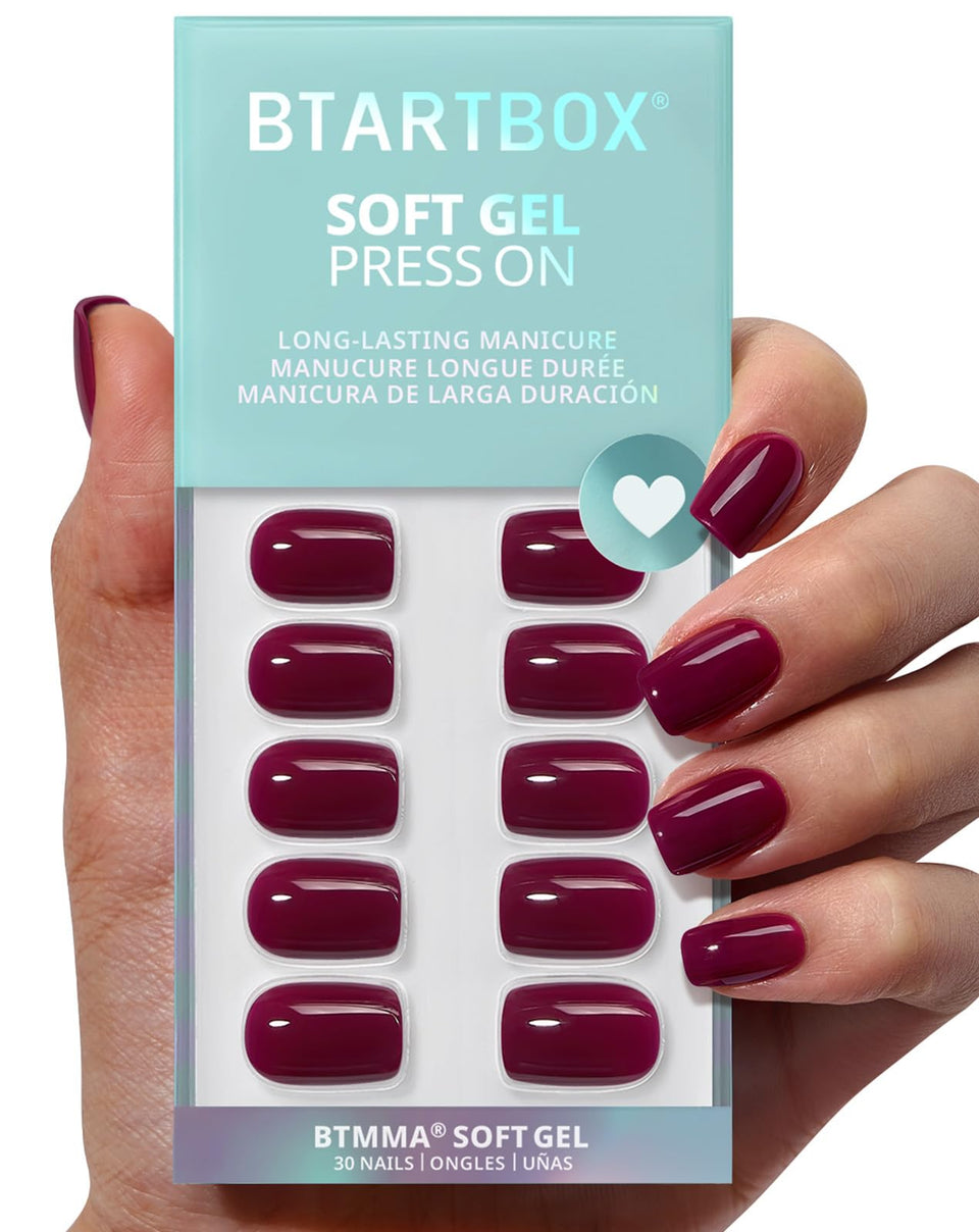 BTArtbox front packaging showing plum red nails and included kit items