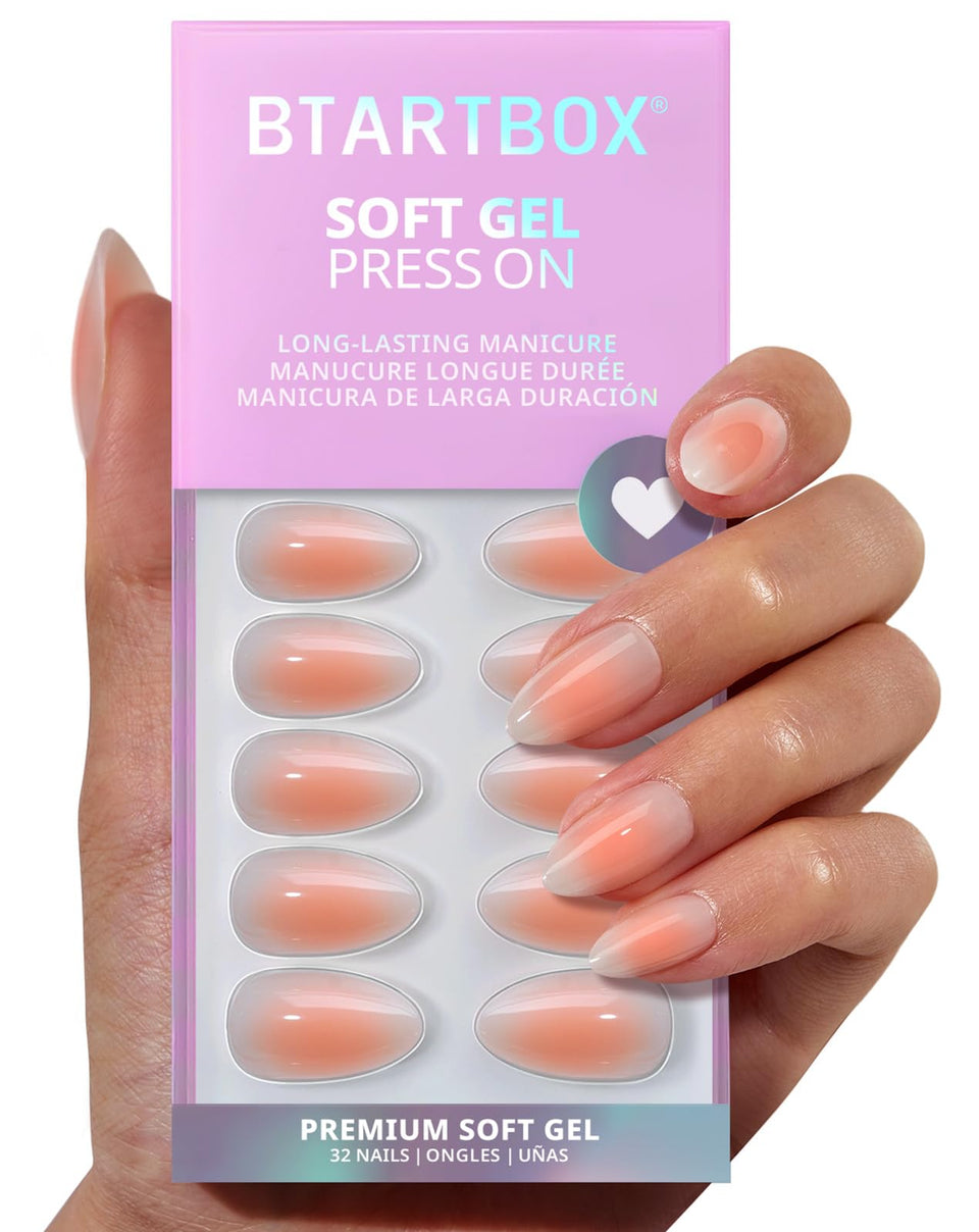 BTArtbox front packaging showing orange ombré nails and kit benefits