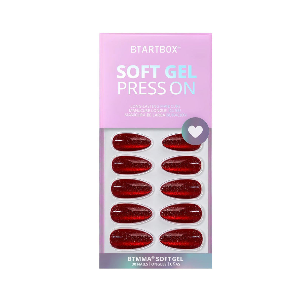 BTArtbox gel finish detail displaying deep red sparkle and glossy depth