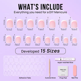 BTArtbox included nail glue and adhesive tabs for short or long-lasting wear