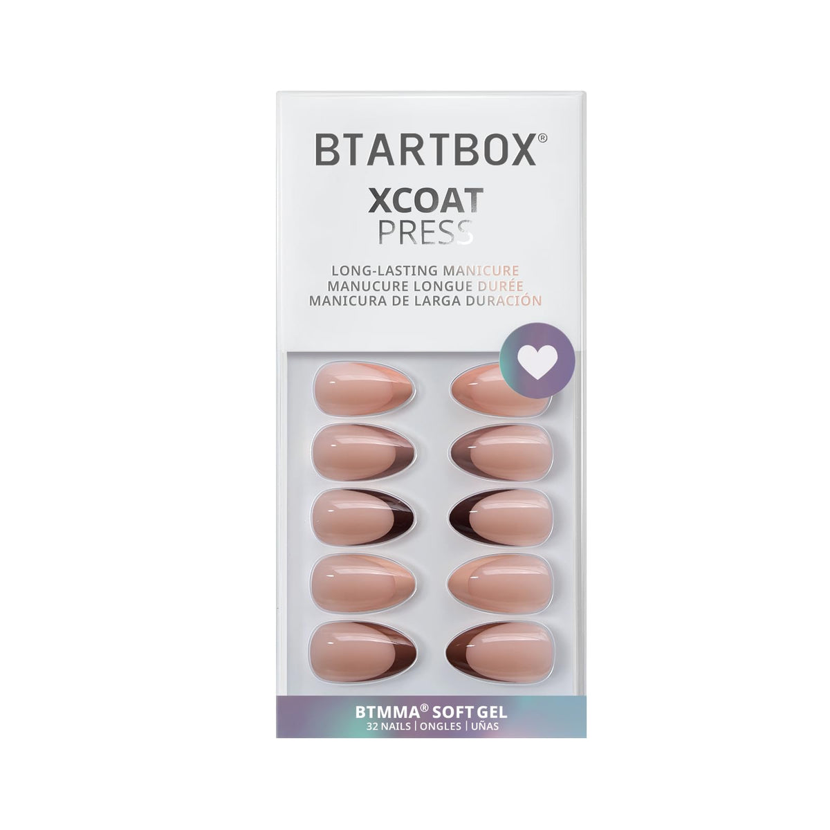 BTArtbox nail glue and adhesive tabs displayed indicating short or long wear options