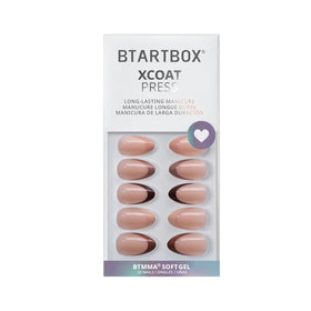 BTArtbox nail glue and adhesive tabs displayed indicating short or long wear options