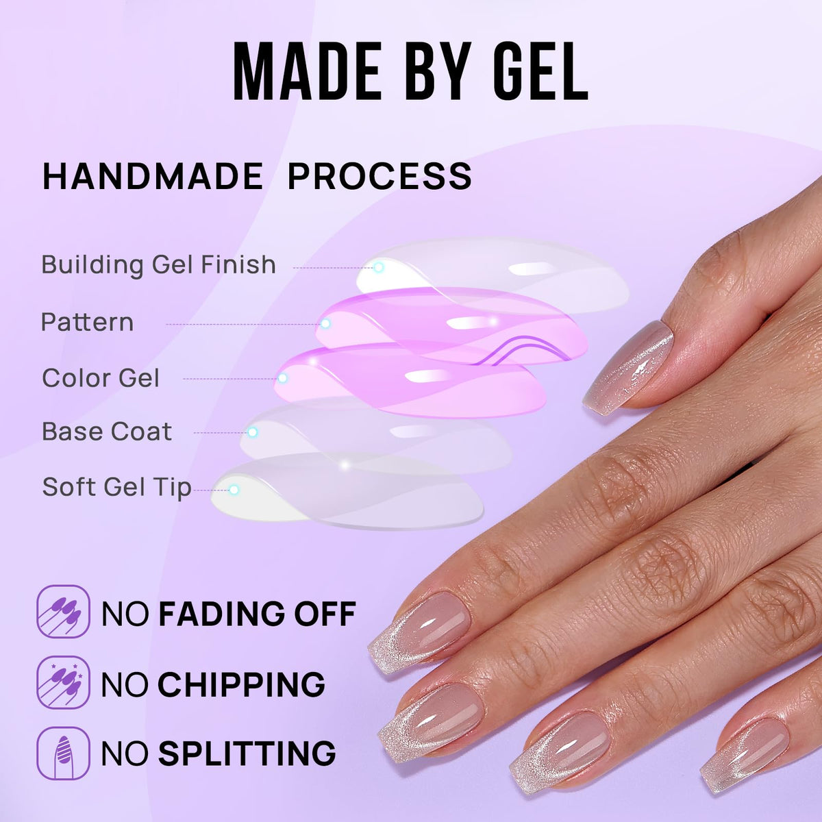 BTArtbox nails on hands typing to show durable wear and everyday usability