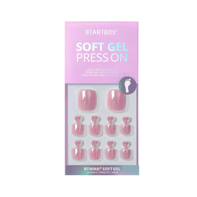 BTArtbox accessories display with glue, adhesive tabs, file, cuticle stick, and prep pad for full application
