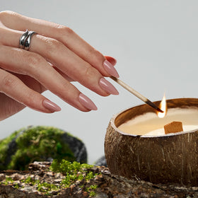 BTArtbox nails held in hand to show short almond scale for real-life sizing