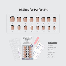 BTArtbox application showing press-on nail being placed for quick at-home manicure