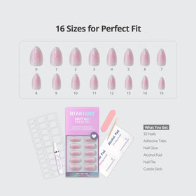 BTArtbox kit contents arranged with glue, tabs and tools for complete at-home application