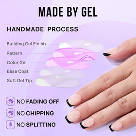 BTArtbox kit contents with glue, adhesive tabs and nail tools for easy application