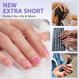 BTArtbox short squoval nails on hands demonstrating low-profile comfort