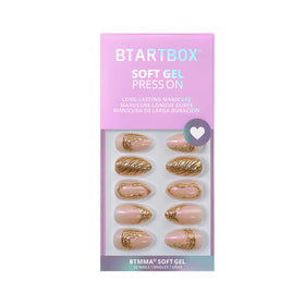 BTArtbox lifestyle shot wearing nails at a cafe illustrating durable, stylish everyday wear