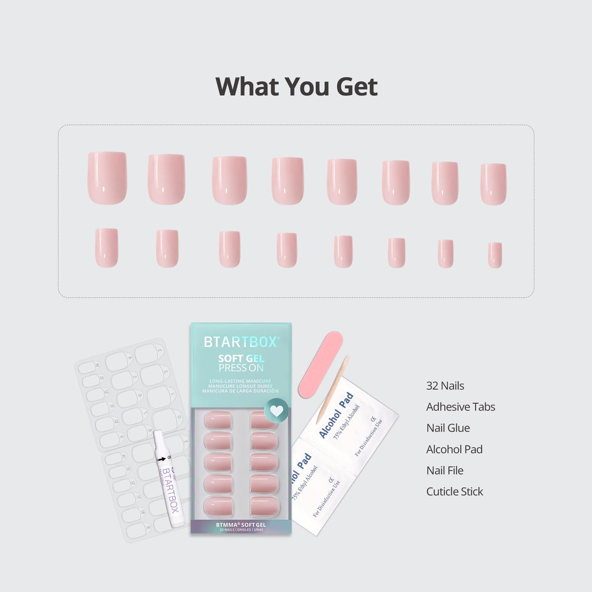 BTArtbox application tools displayed with glue and prep pads for easy use