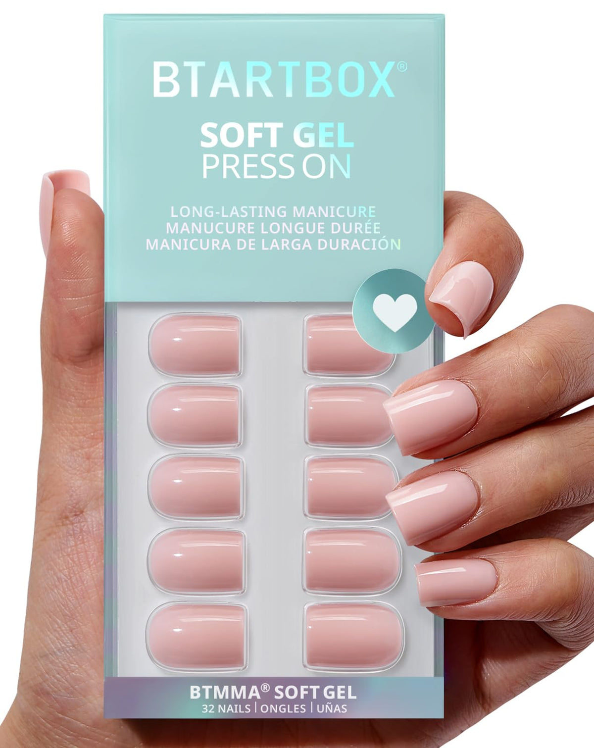 BTArtbox front packaging showing pastel pink nails and included kit benefits
