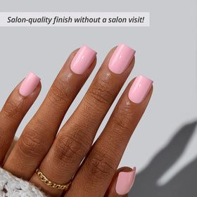 BTArtbox close-up of pastel pink square nail texture highlighting natural finish