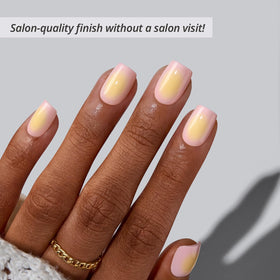 BTArtbox array of pink and yellow nails laid out to show finish and style options