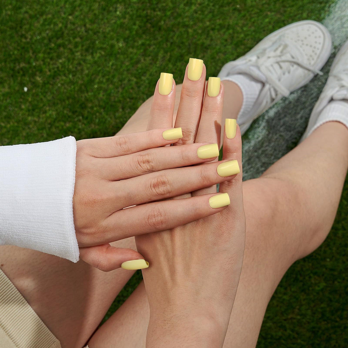 BTArtbox nails worn on hand showcasing short square shape, practical everyday style