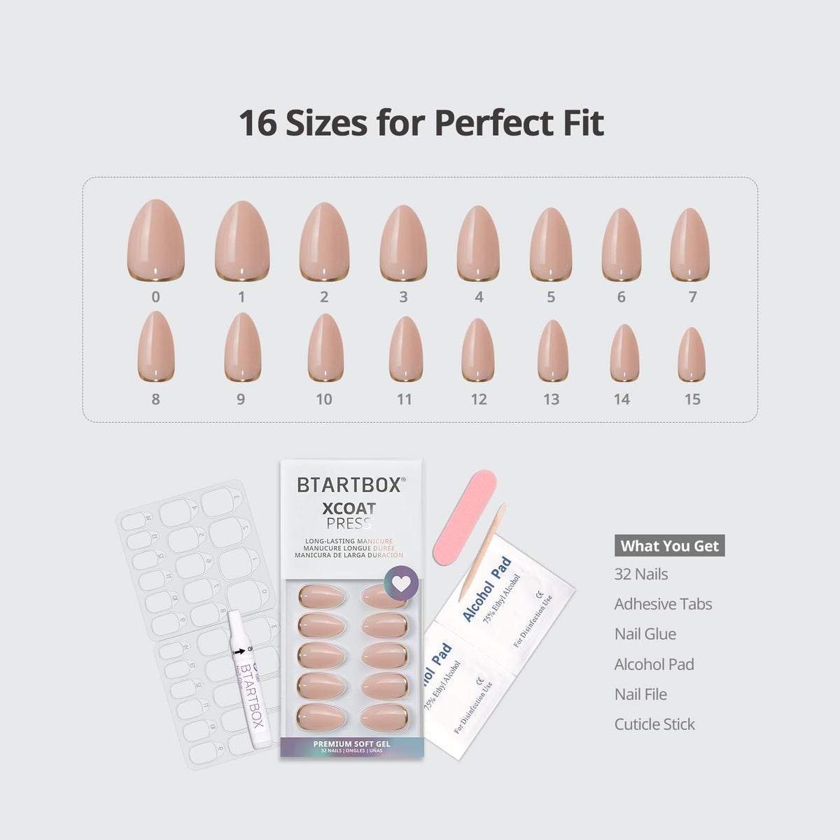 btartbox nails worn on hand in short almond shape showing natural, everyday look