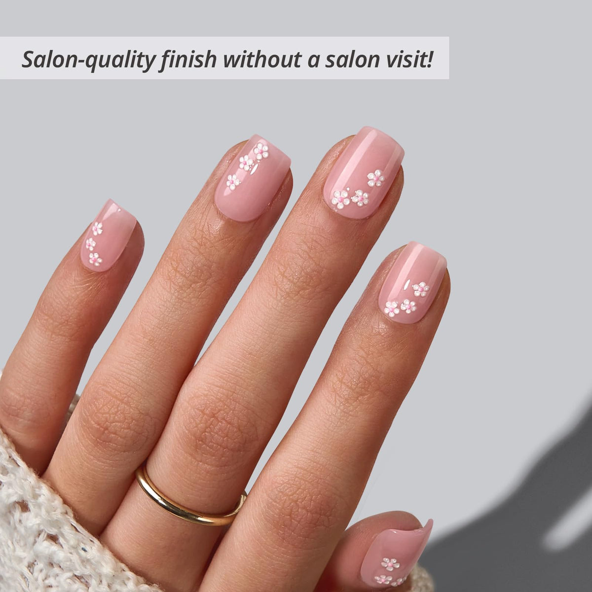 BTArtbox close-up of 3D flower detail on pink nail, showcases intricate texture