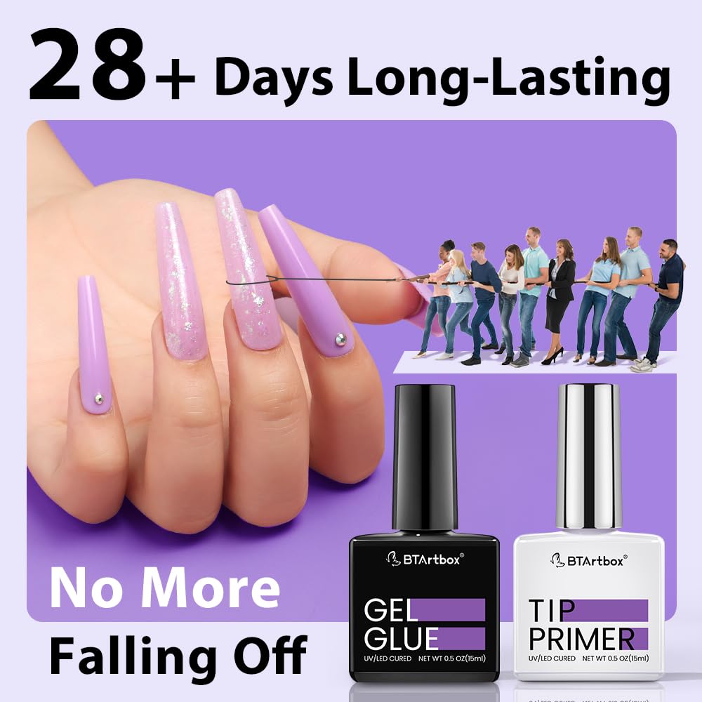 BTArtbox primer being applied to a natural nail for improved glue adhesion