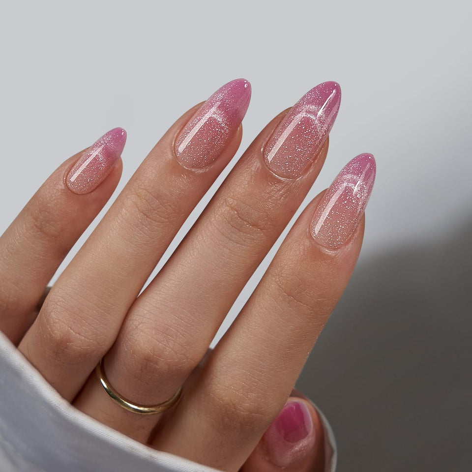 BTArtbox front packaging showing rosy dew press-on nails and accessories benefit quick setup