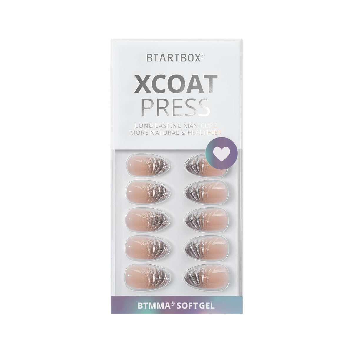 BTArtbox size comparison showing natural nail and press-on fit