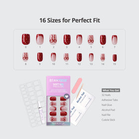 BTArtbox model applying a press-on nail showing quick, salon-quality at-home application