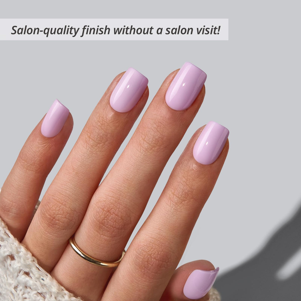 BTArtbox short press on nails top view displaying square shape and smooth finish for natural look