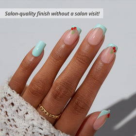 BTArtbox close-up of short square nail texture and flexible BTMMA material benefit