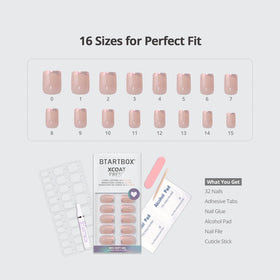 BTArtbox 16-size nail layout demonstrating precise fit for every finger