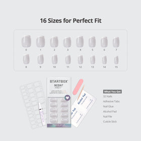 BTArtbox laid-out 15 sizes showing customizable fit for every nail