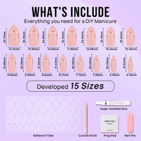 BTArtbox size chart with hand illustrating 16 sizes for customized fit