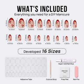 BTArtbox 16 sizes laid out to show precise fit options for each finger