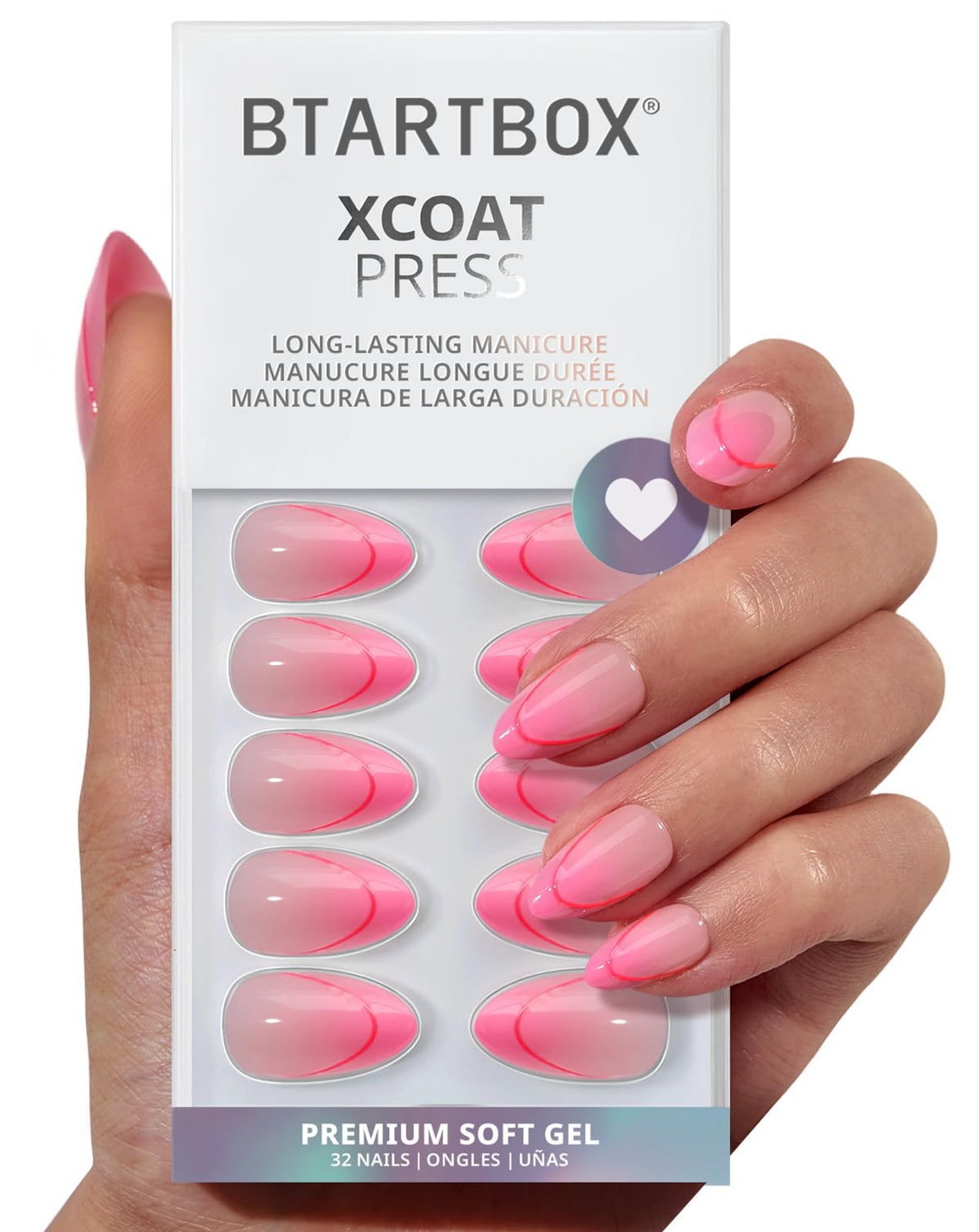 BTArtbox front packaging showing kit contents and hot pink French tips for clear overview
