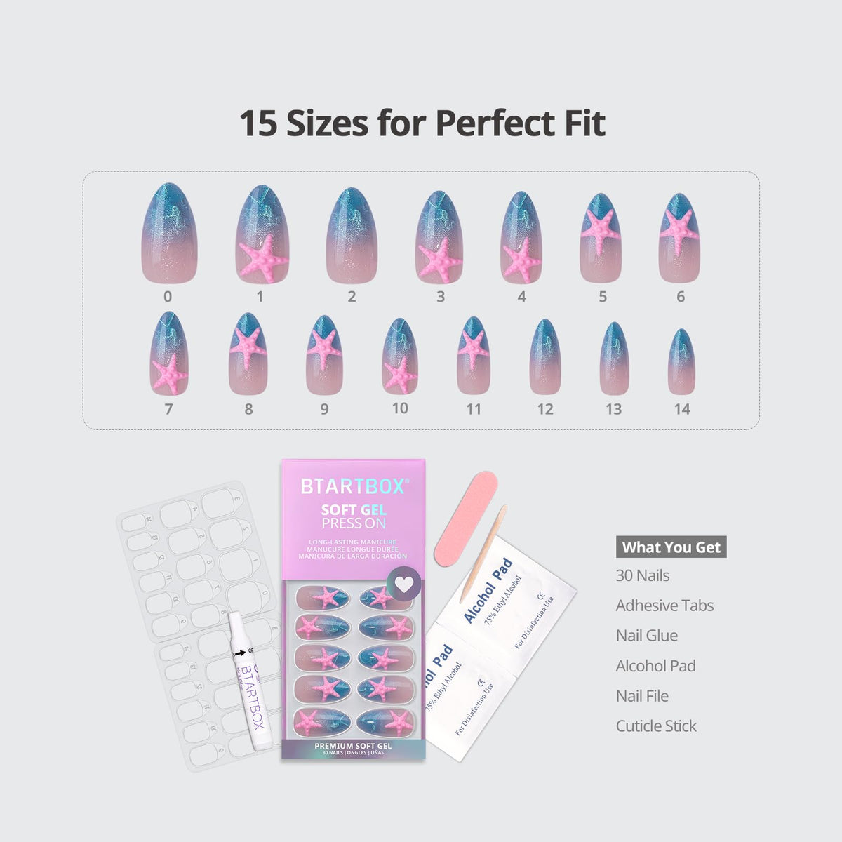 BTArtbox side profile of almond nail shape demonstrating flexible BTMMA material