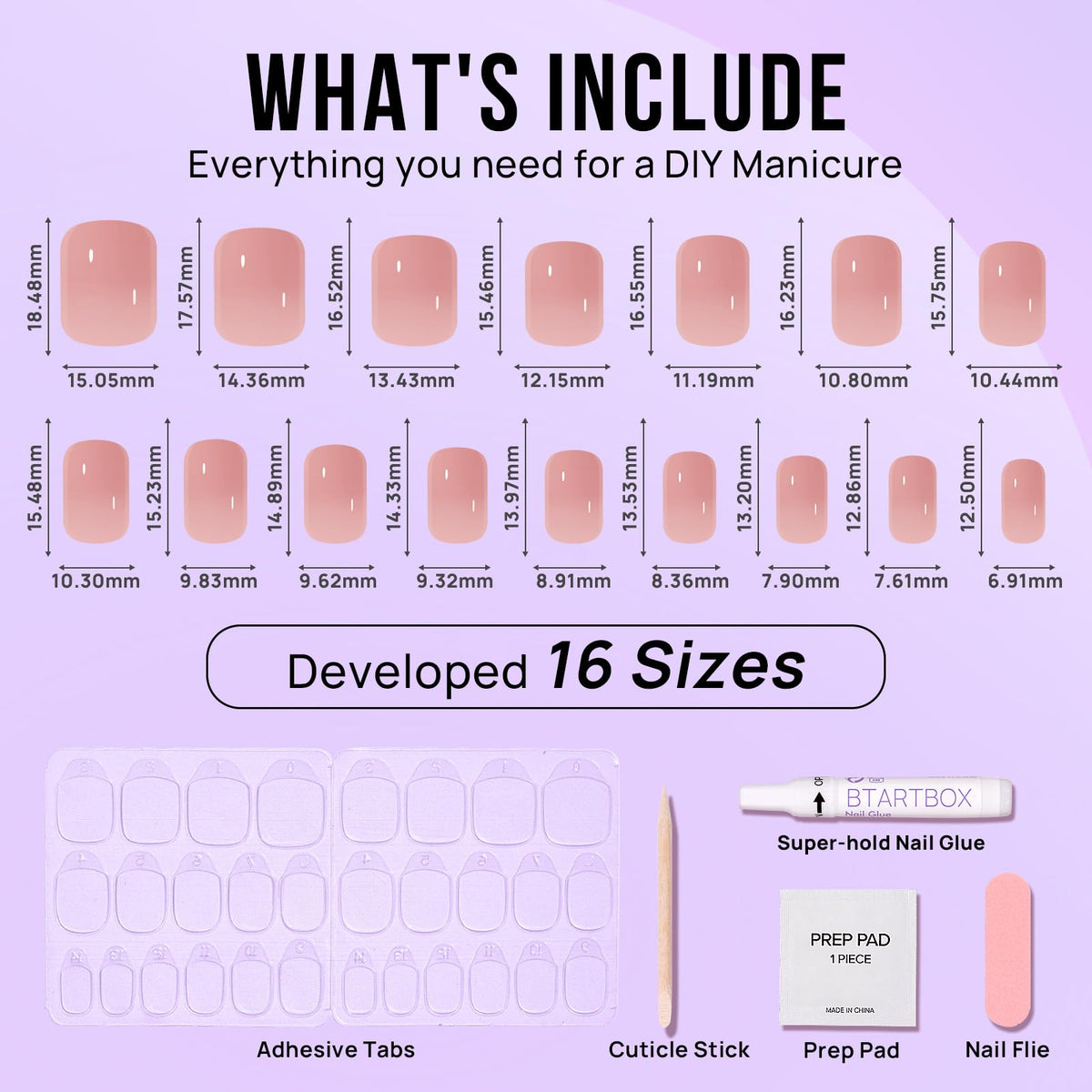 BTArtbox application scene with hands applying a press-on nail for quick salon look